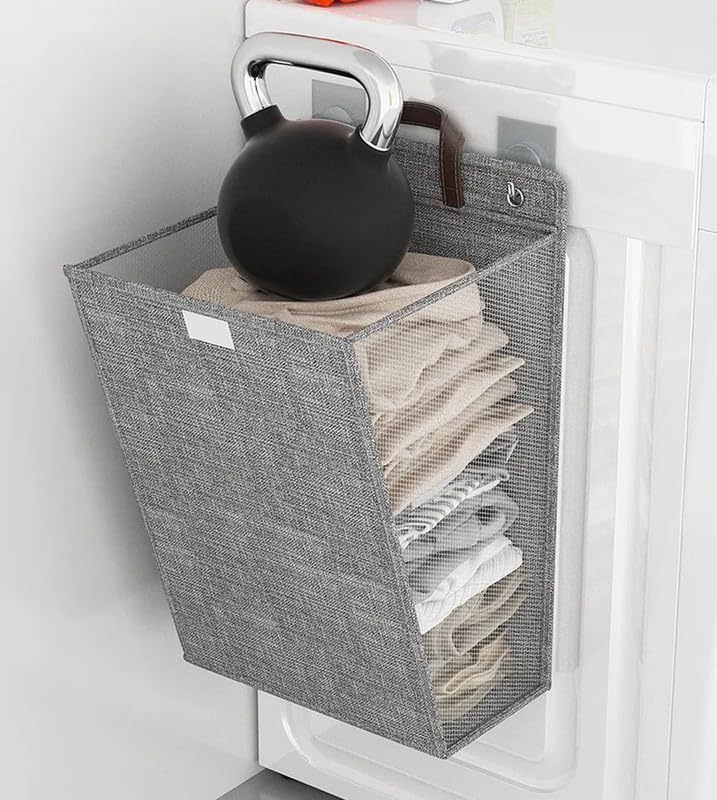 Foldable Hanging Laundry Basket with Lid – For Dirty Clothes